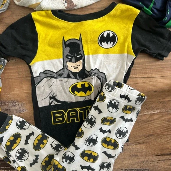 Mixed Boys Pajama Bundle with Dinosaur, Batman & Animal Prints - Picture 2 of 10